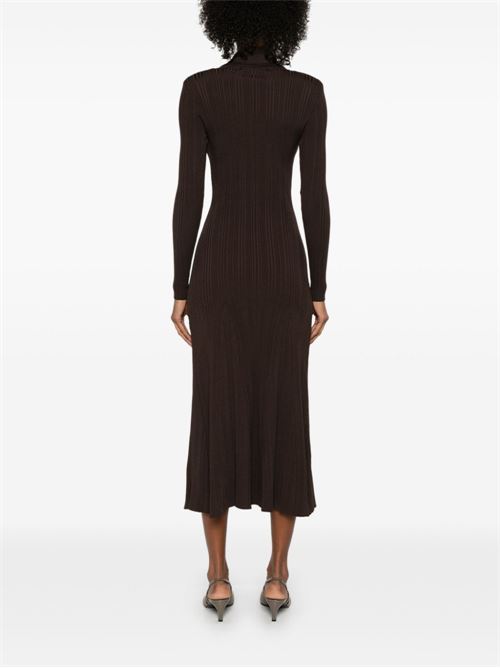 Ribbed Midi Dress SELF PORTRAIT | RS25038MBROWN